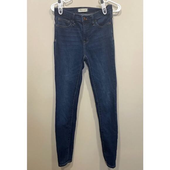 Madewell Women’s 9" Mid-Rise Skinny Jeans Size 26 Dark Wash - Picture 1 of 9